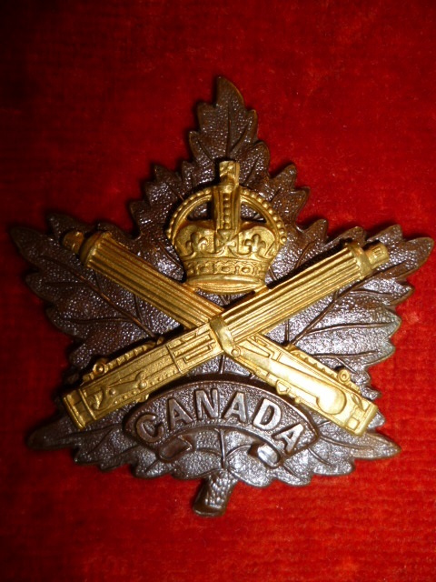 Ww1 Canadian Machine Gun Corps Cap And Collar Badge Sets